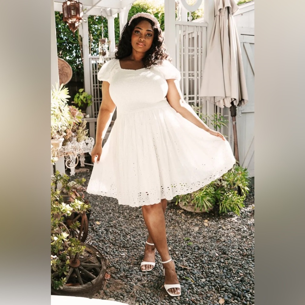Ivy City Co Marigold Dress In White Eyelet